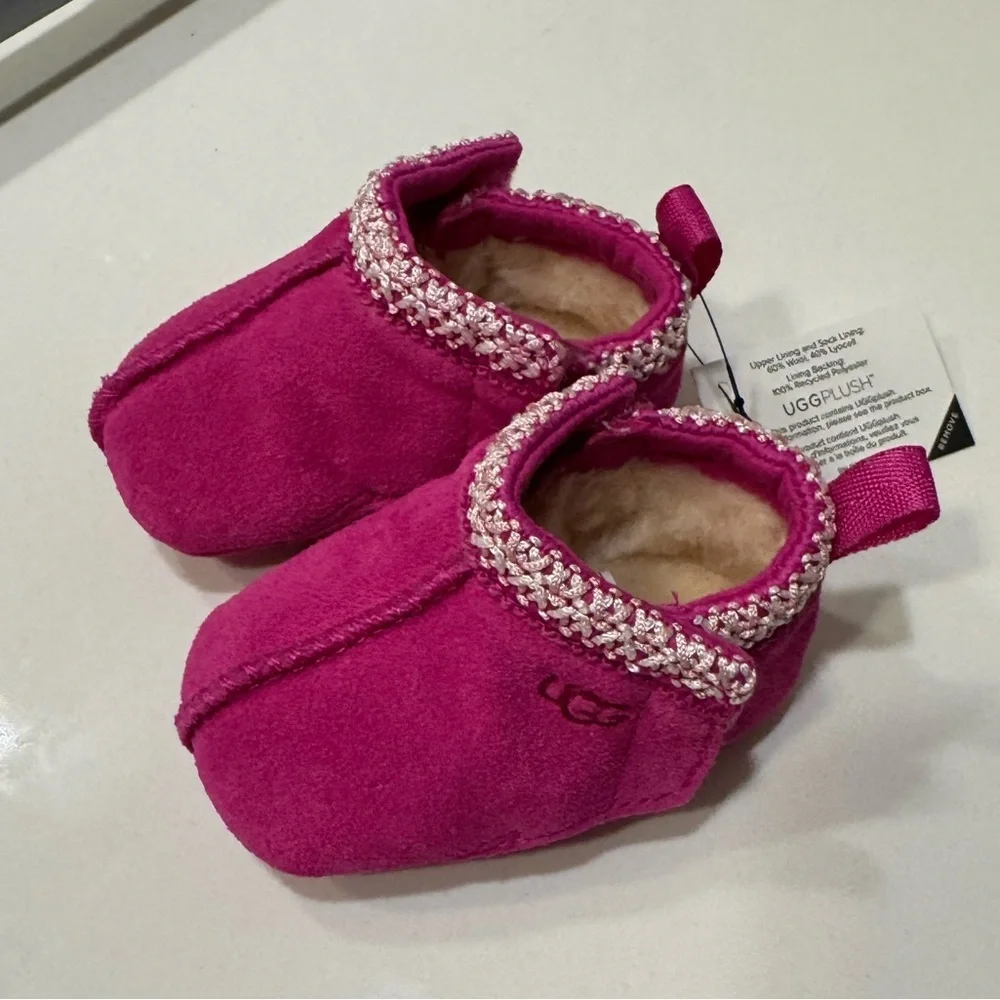 Ugg Hot Pink Tasman Baby Booties.